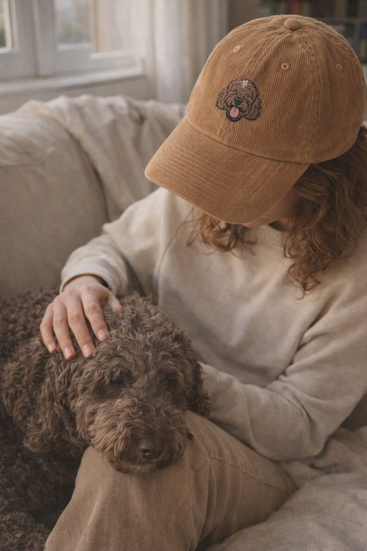 Spanish Water Dog Embroidered Corduroy Cap | Curly Energy