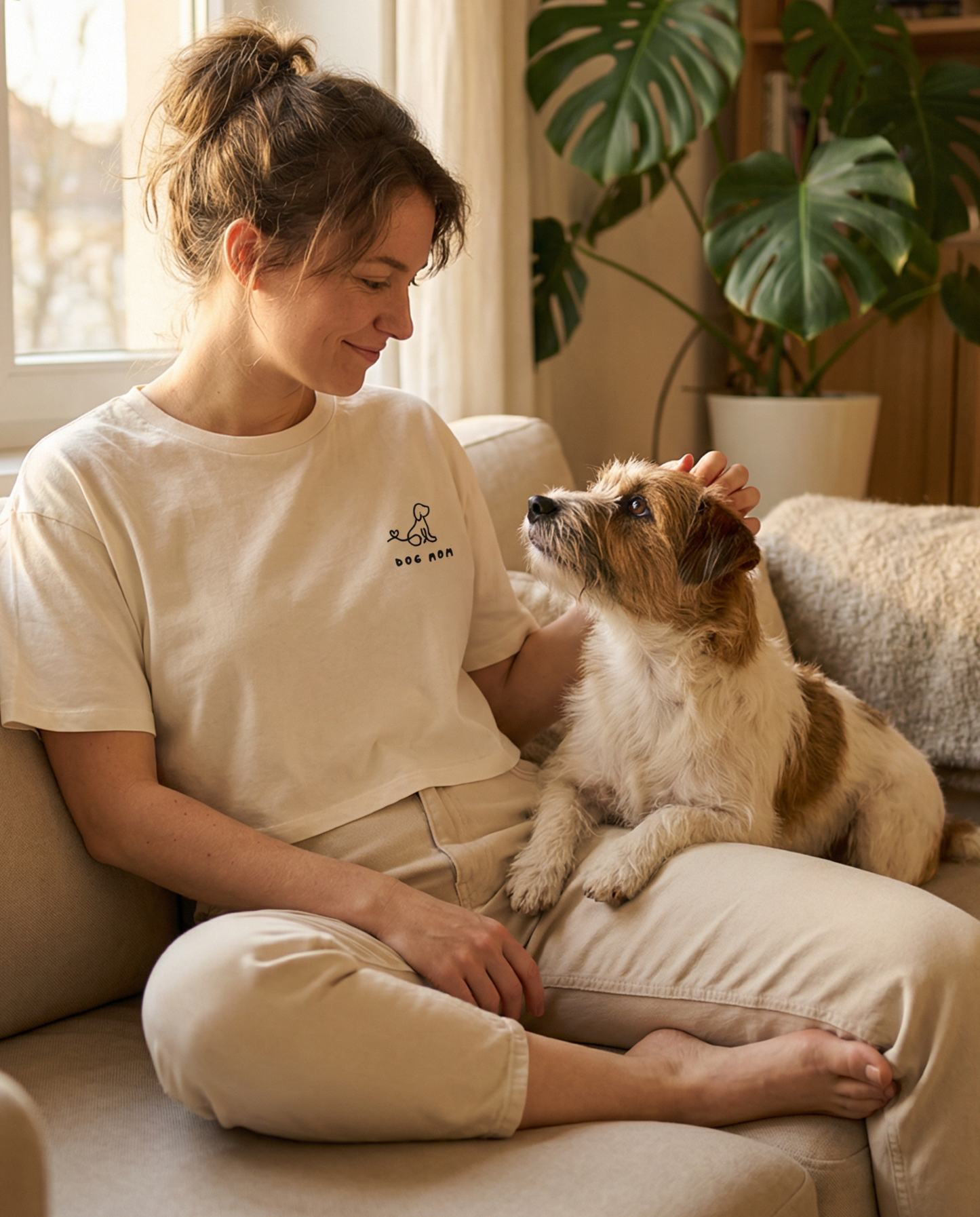 Dog Mom Embroidered Women’s Crop Top