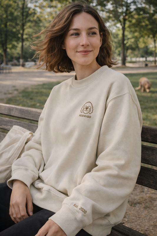 Spanish Water Dog Embroidered Oversized Sweatshirt – Personalised Name & Est. Date