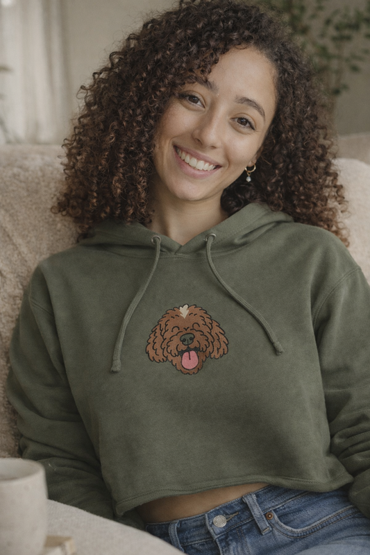 Spanish Water Dog Crop Hoodie | Custom Name Edition