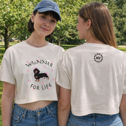 Wi(e)nner for Life – Dachshund Women’s Crop Top